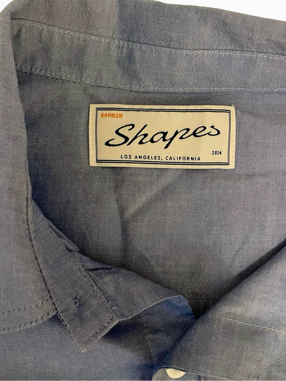 Vintage Shapes Long-Sleeve Casual Button-Down Shirt in Slate Blue